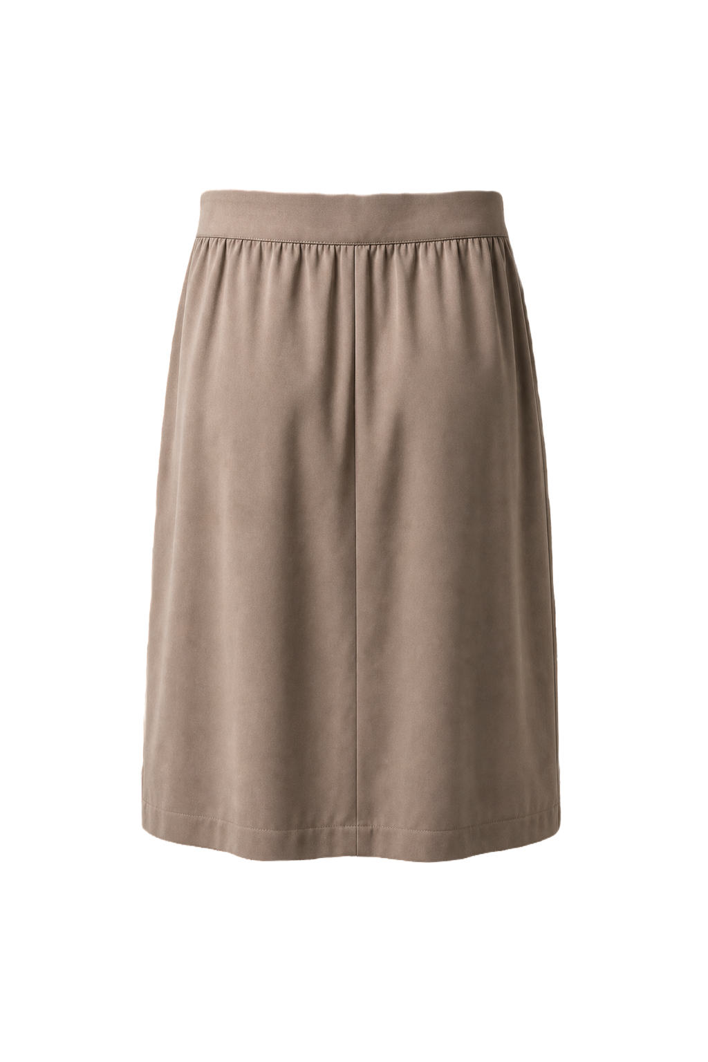 1980s Beige Silk Blend Skirt - Back View