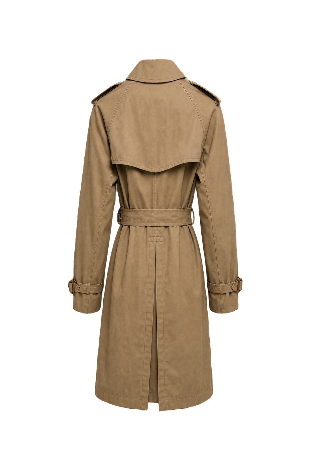 1980s Beige Cotton Trench Coat - Back View