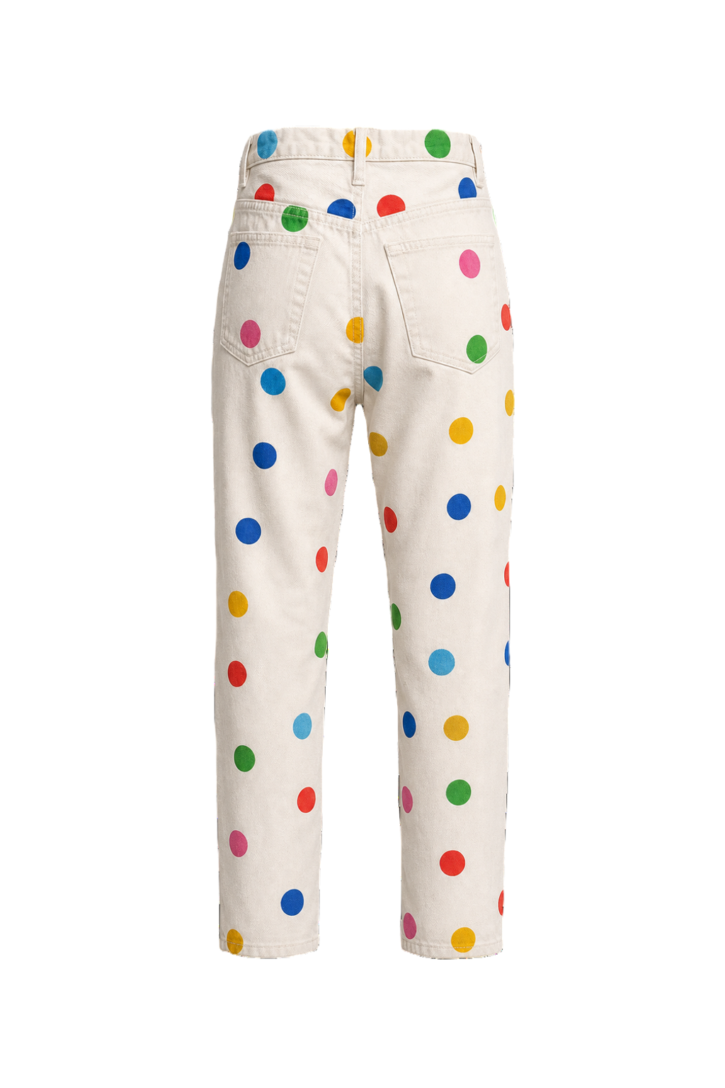 1980s White Cotton Pants - Back View