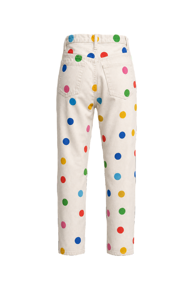 1980s White Cotton Pants - Back View
