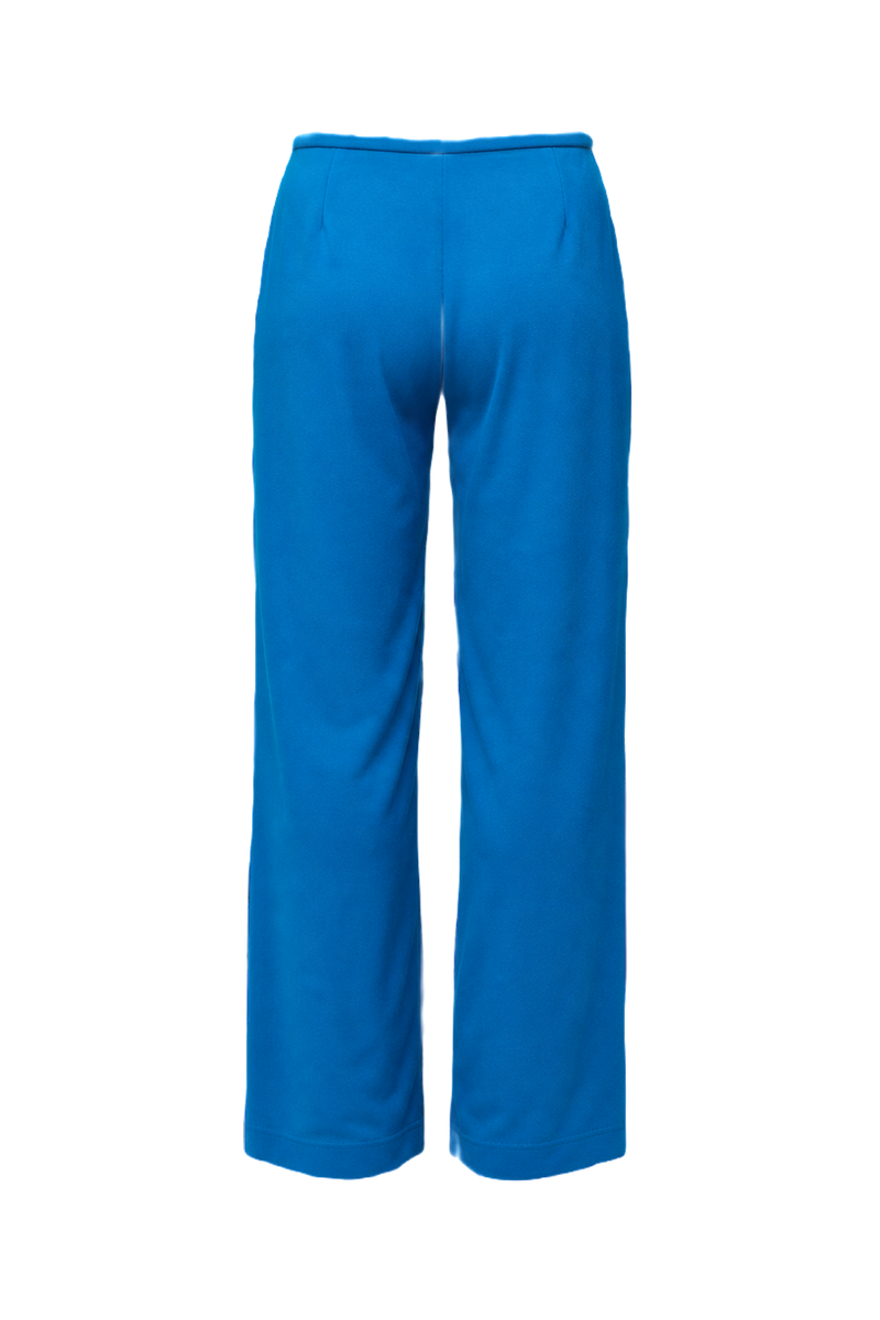 1990s Bright Blue Polyester Pants - Back View