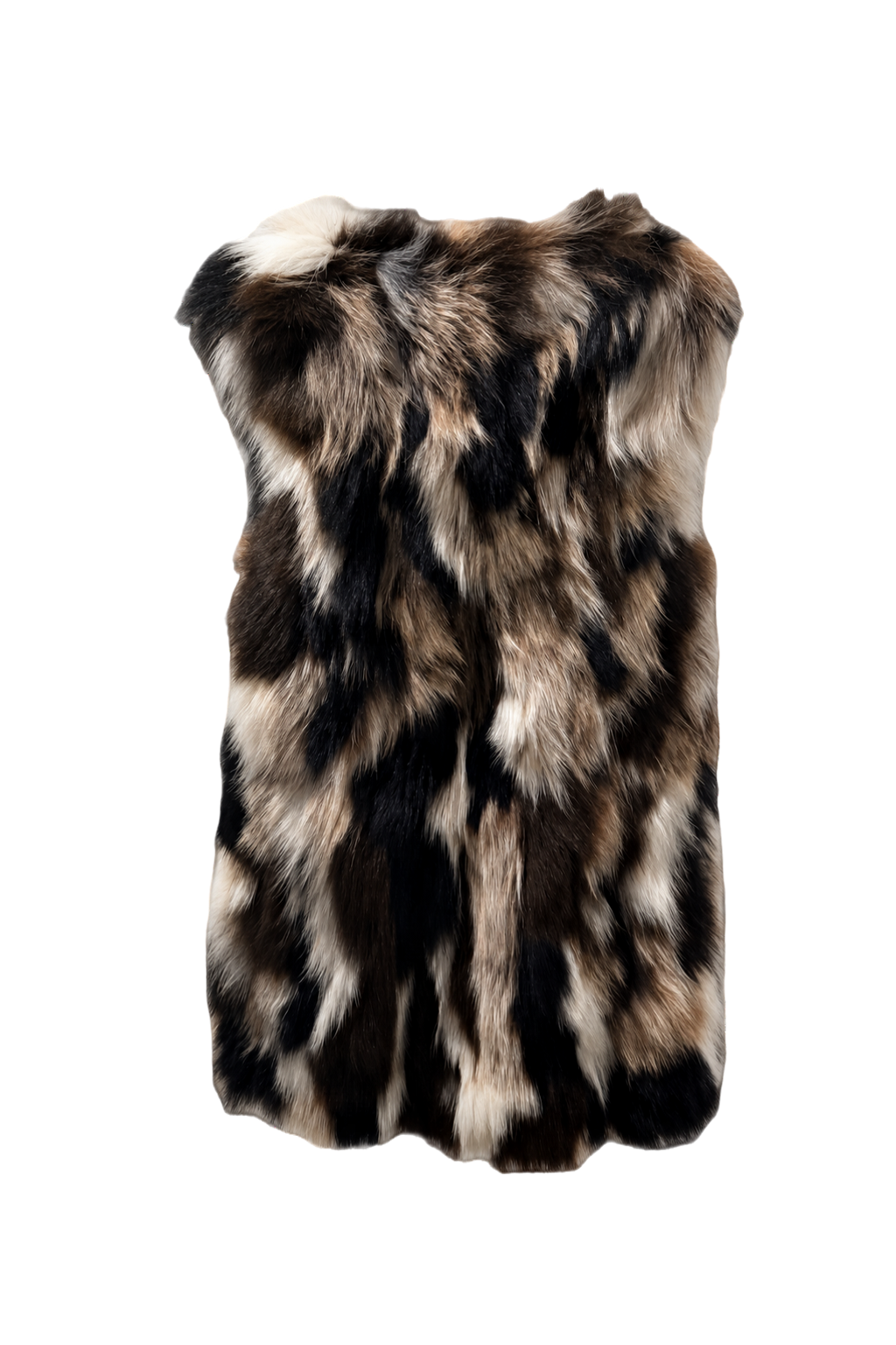 1980s Multicolor Fur Vest - Back View