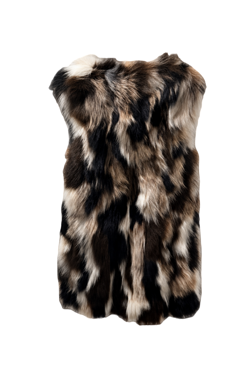 1980s Multicolor Fur Vest - Back View