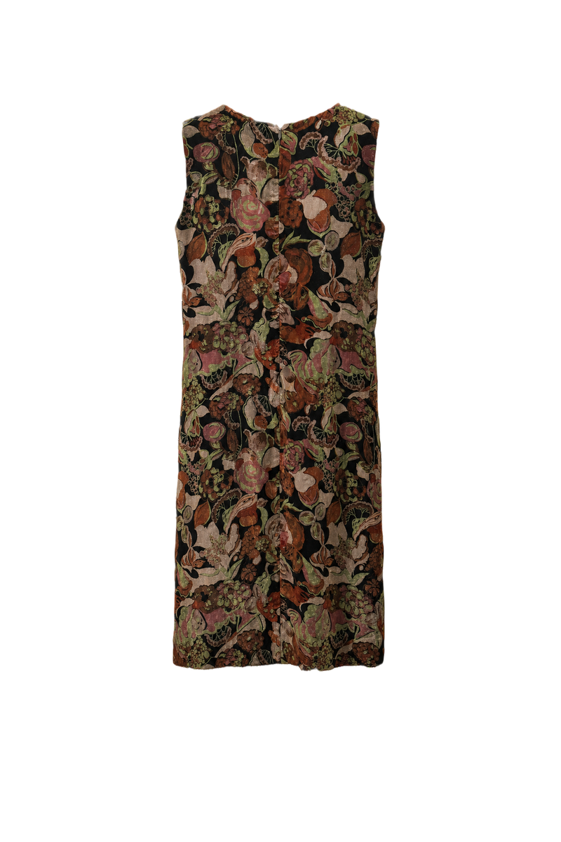 1970s Multi-Color Velvet Shift Dress - Back View