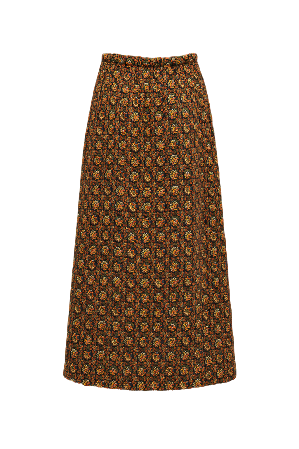 1970s Multicolor Cotton Skirt - Back View