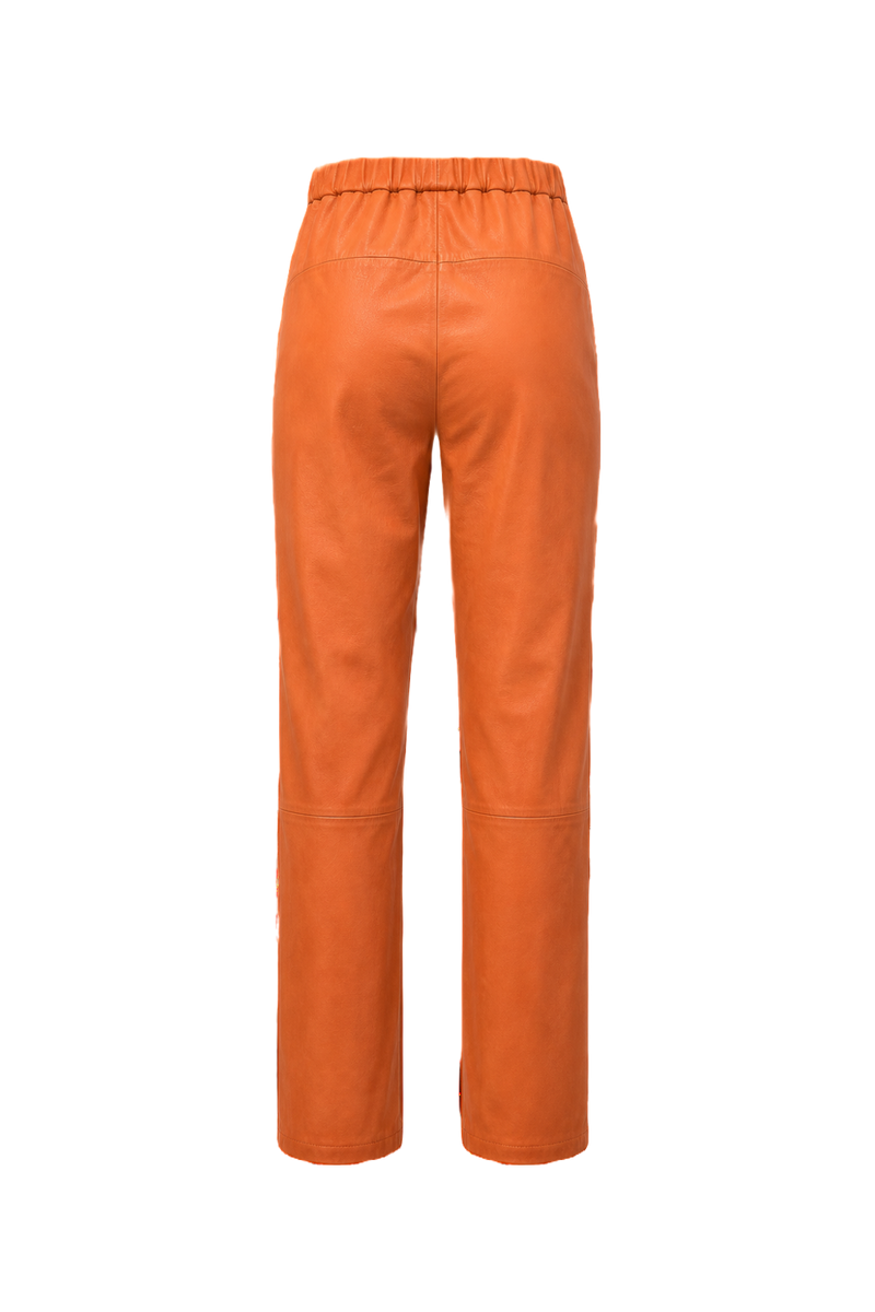 1980s Orange Cotton Blend Pants - Back View