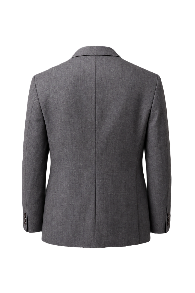 1980s Gray Wool Blend Blazer - Back View