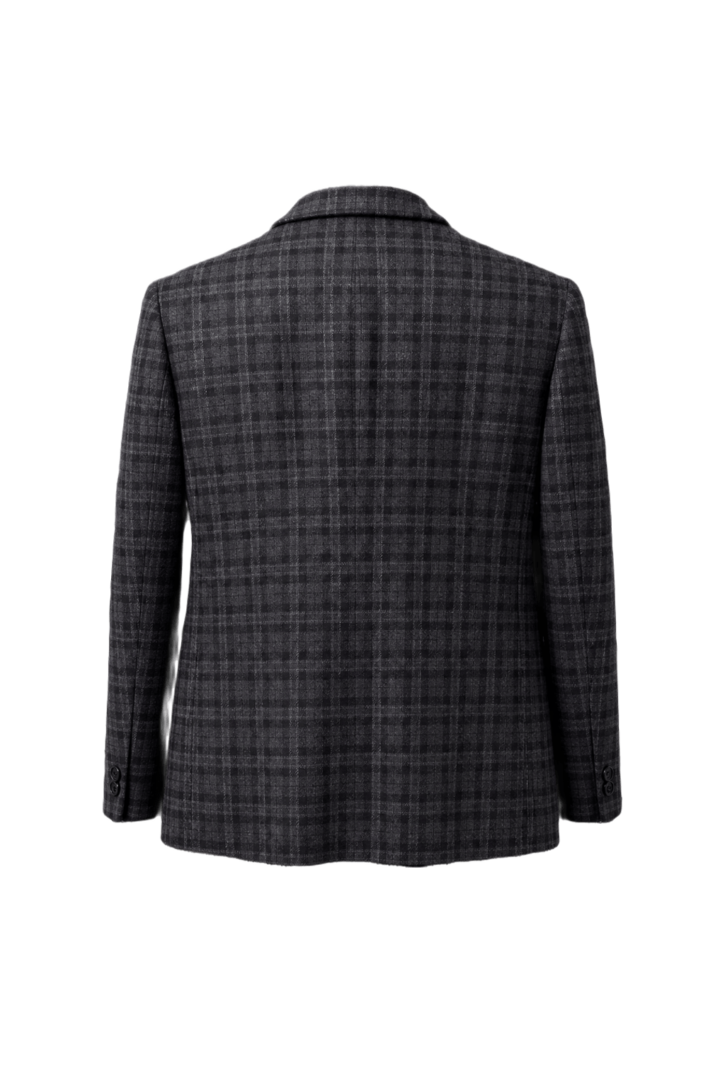 1980s Dark Grey Wool Blend Blazer - Back View