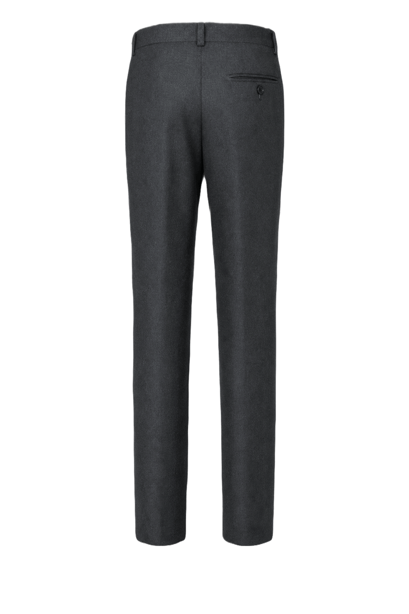 1980s Charcoal Grey Wool Blend Trousers - Back View