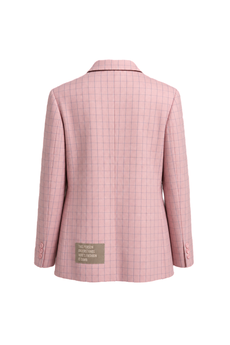 1980s Pink Wool Blend Blazer - Back View