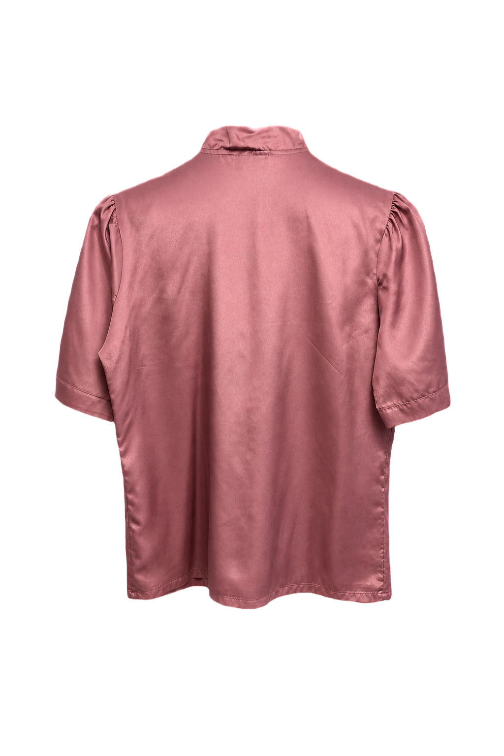 1980s Dusty Rose Pink Polyester Blend Blouse - Back View