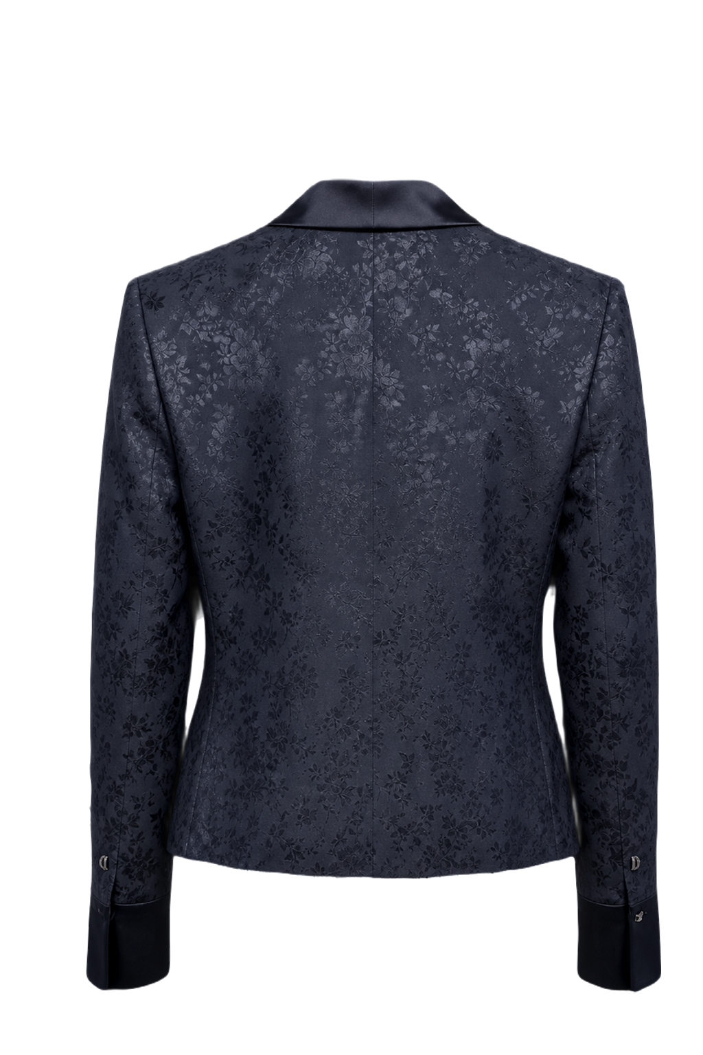 1990s Navy Blue Polyester Blend Blazer - Back View