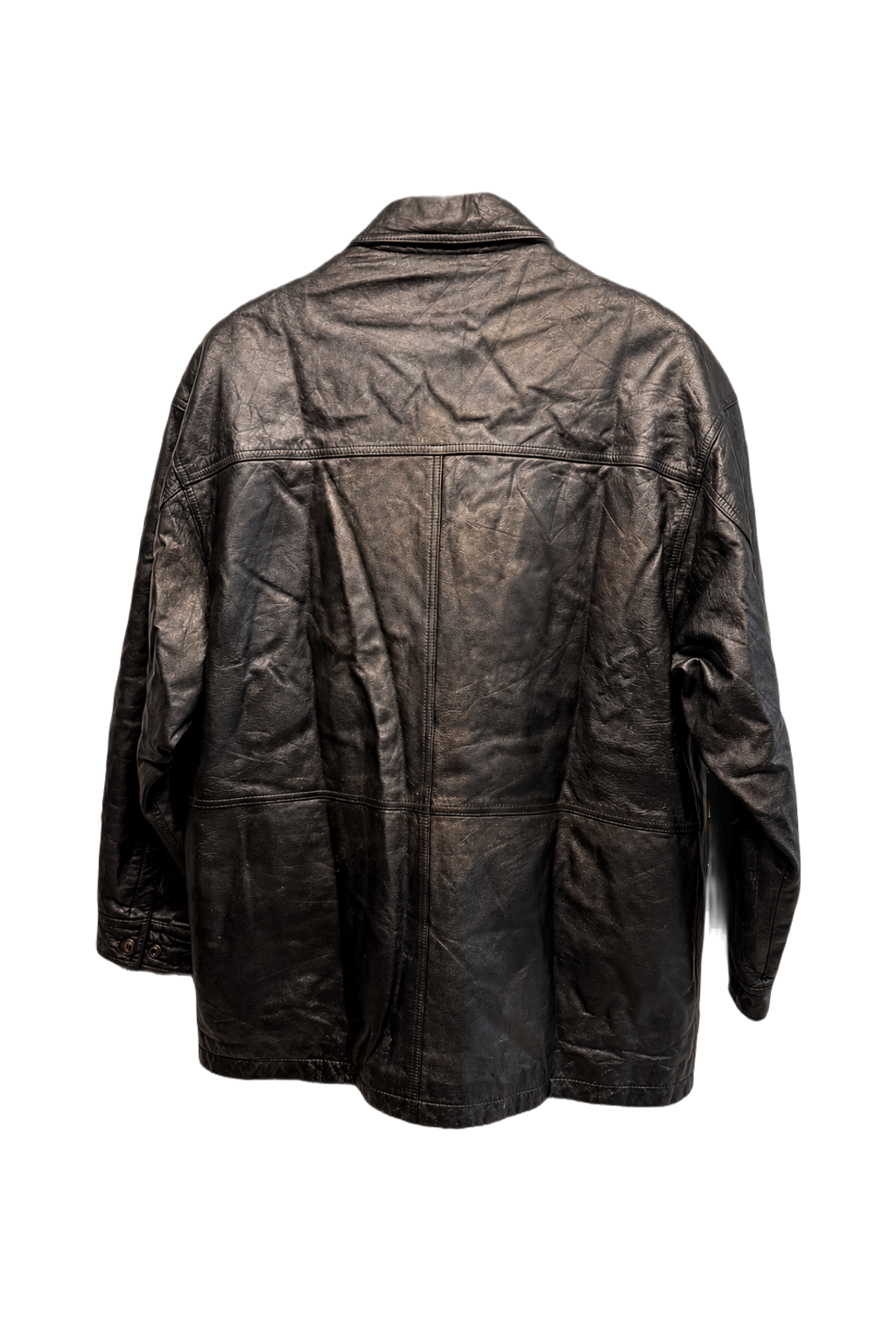 1980s Black Leather Leather Jacket - Back View