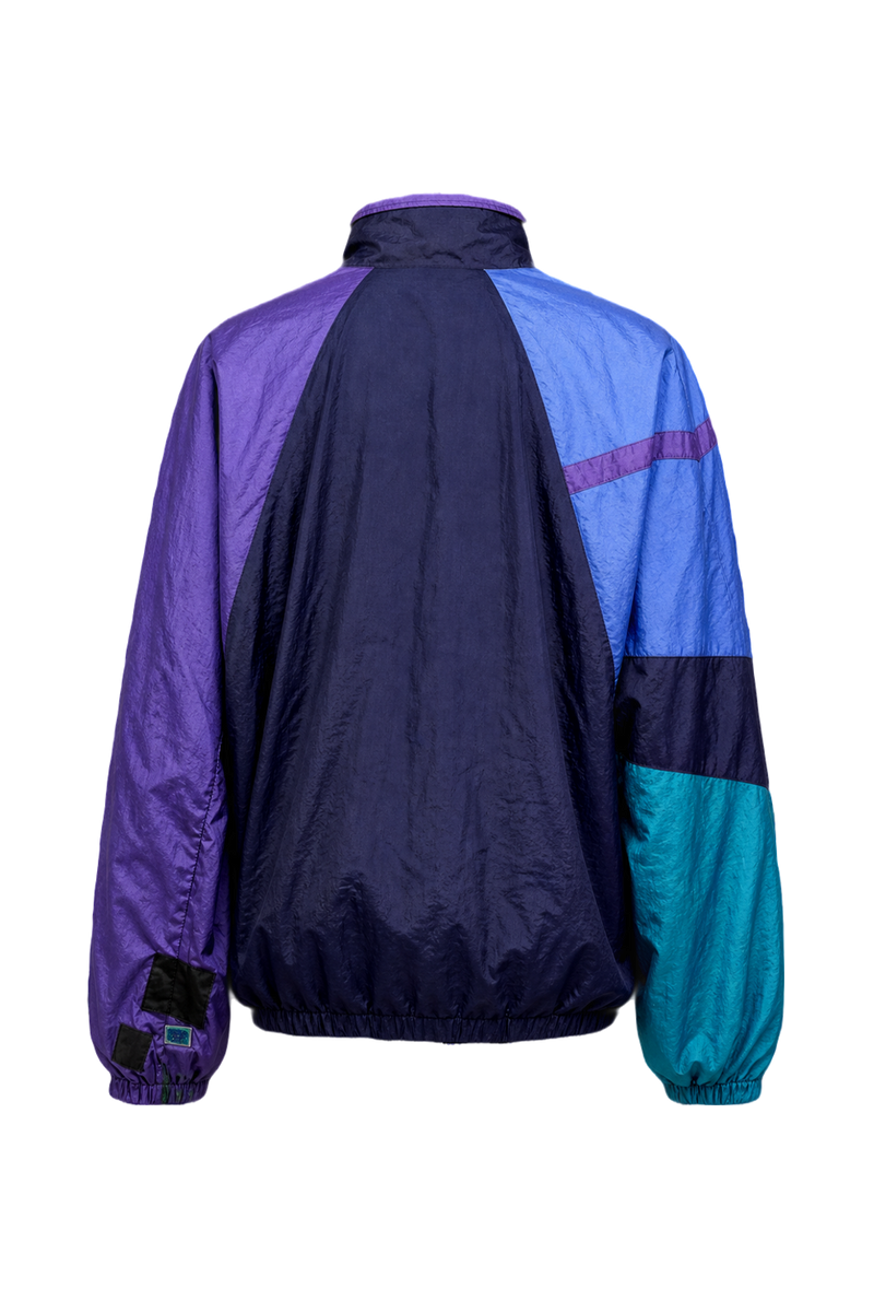1980s Blue Nylon Windbreaker - Back View