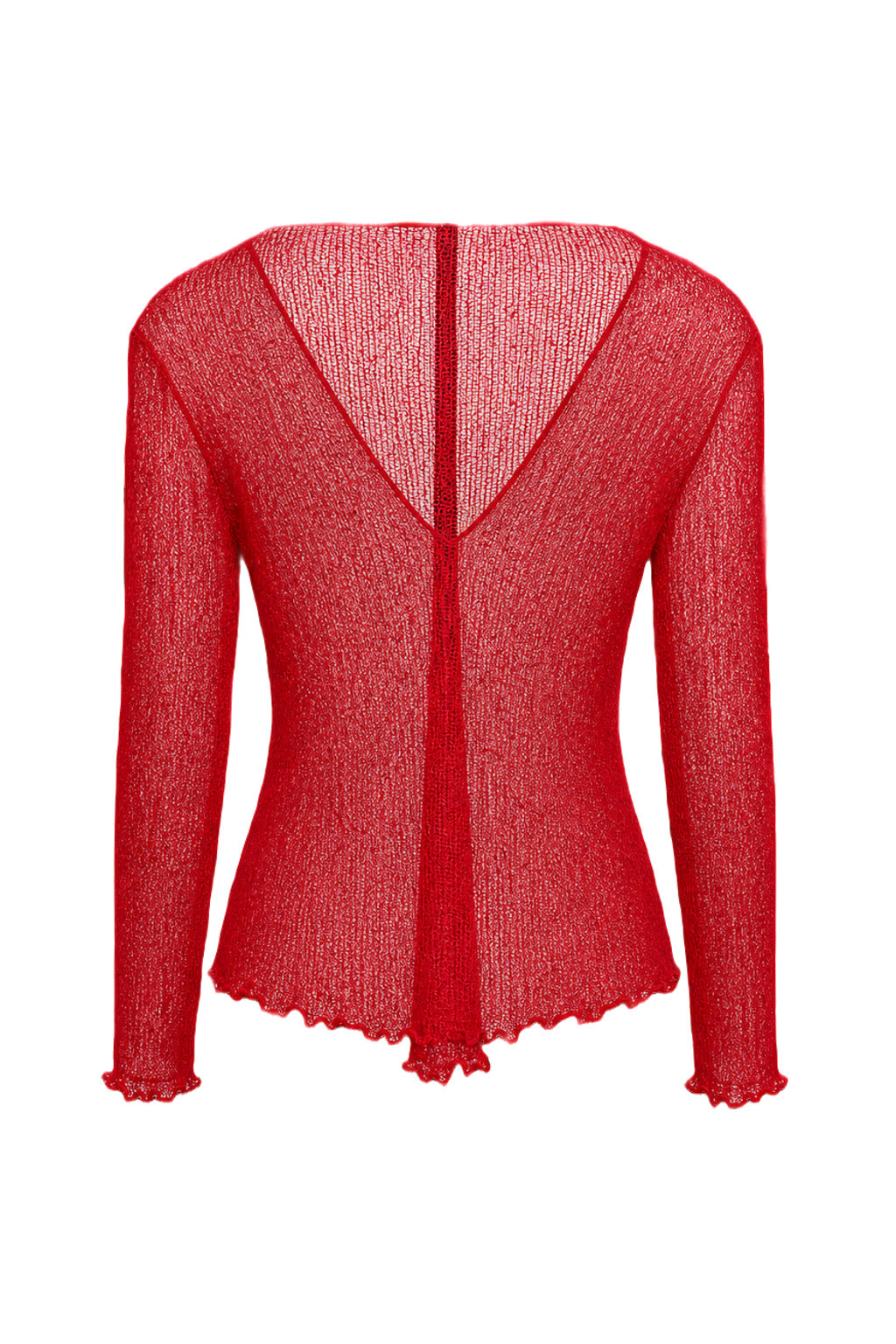 1980s Red Nylon Cardigan - Back View