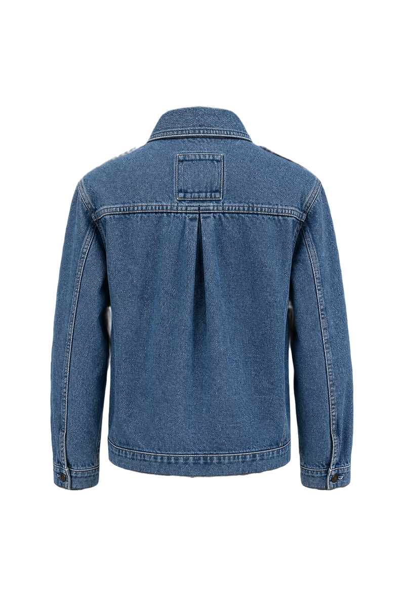 1980s Blue Cotton Jacket - Back View