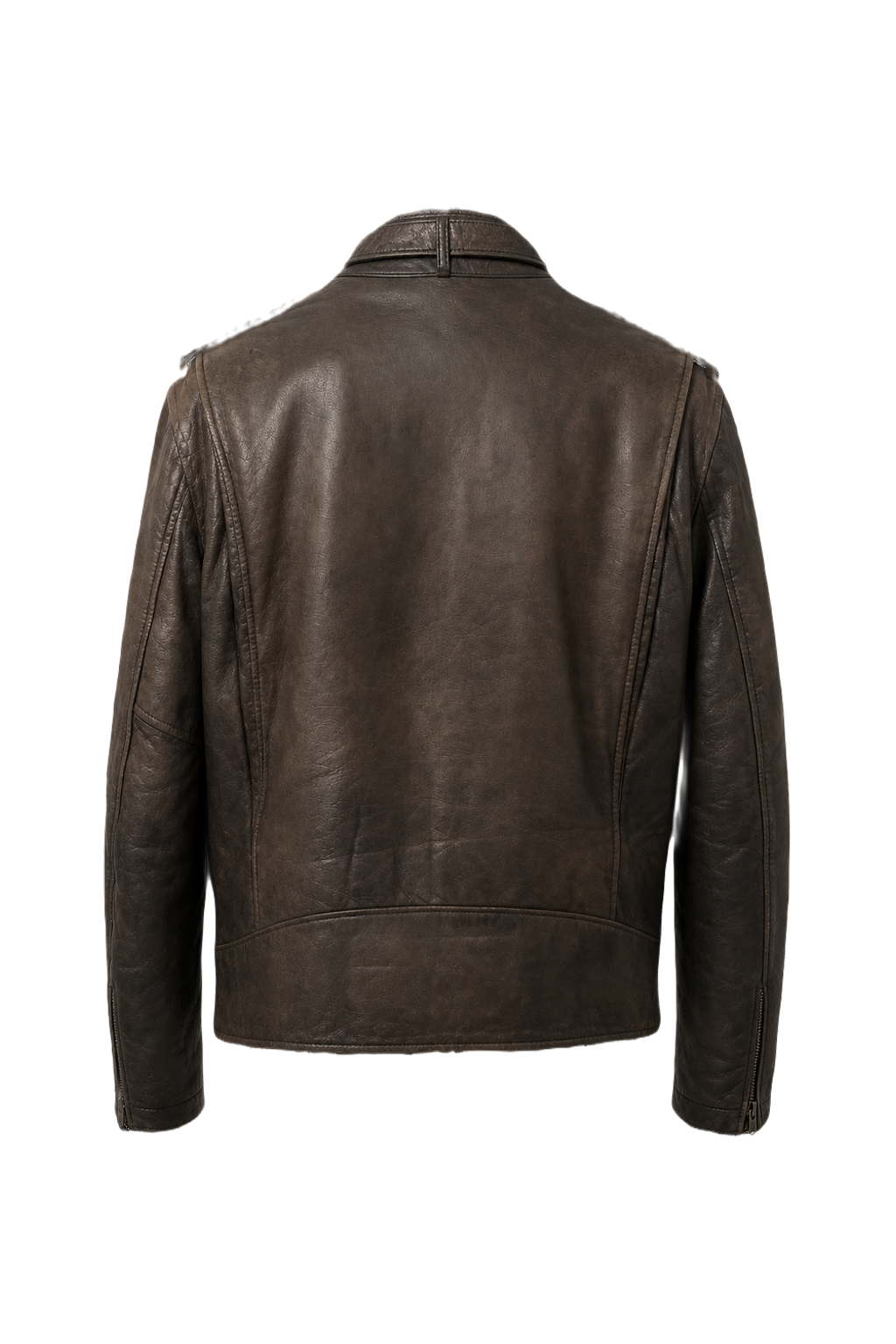 1980s Dark Brown Leather Jacket - Back View