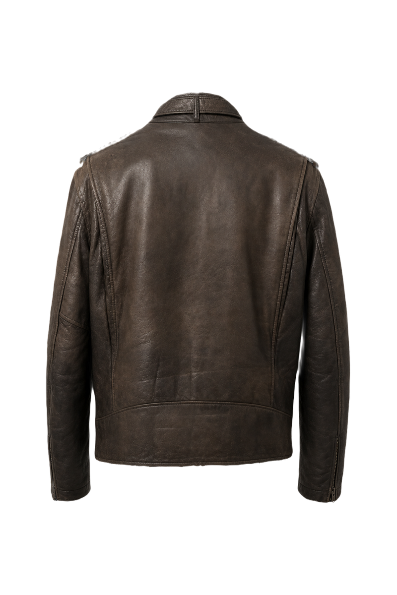 1980s Dark Brown Leather Jacket - Back View