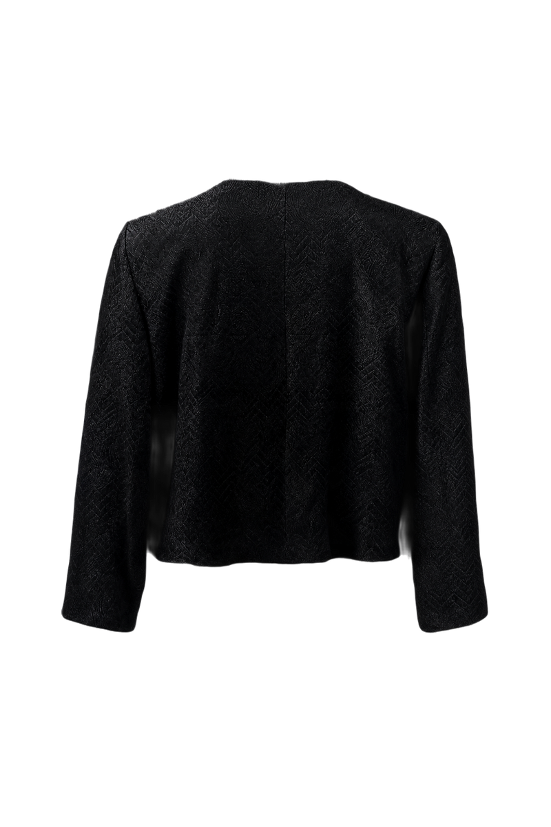 1980s Black Polyester Jacket - Back View