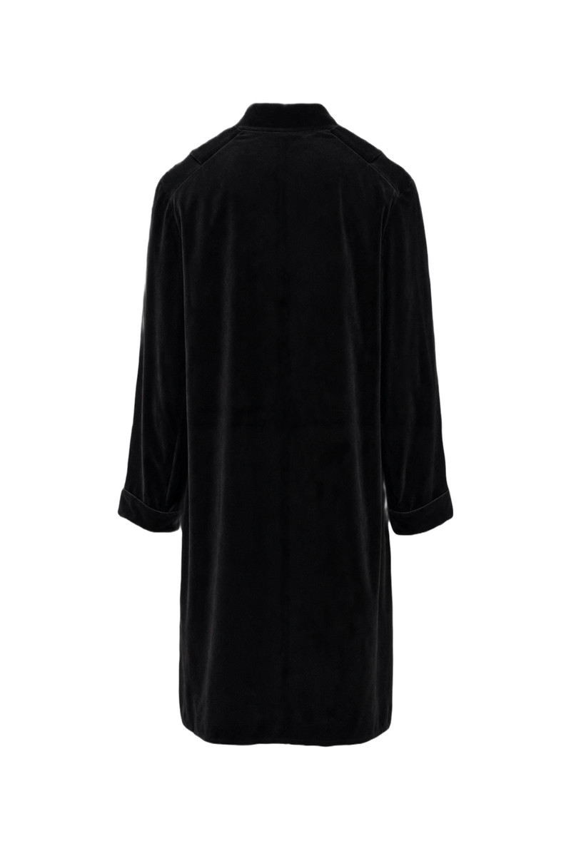 1940s Black Velvet Coat - Back View