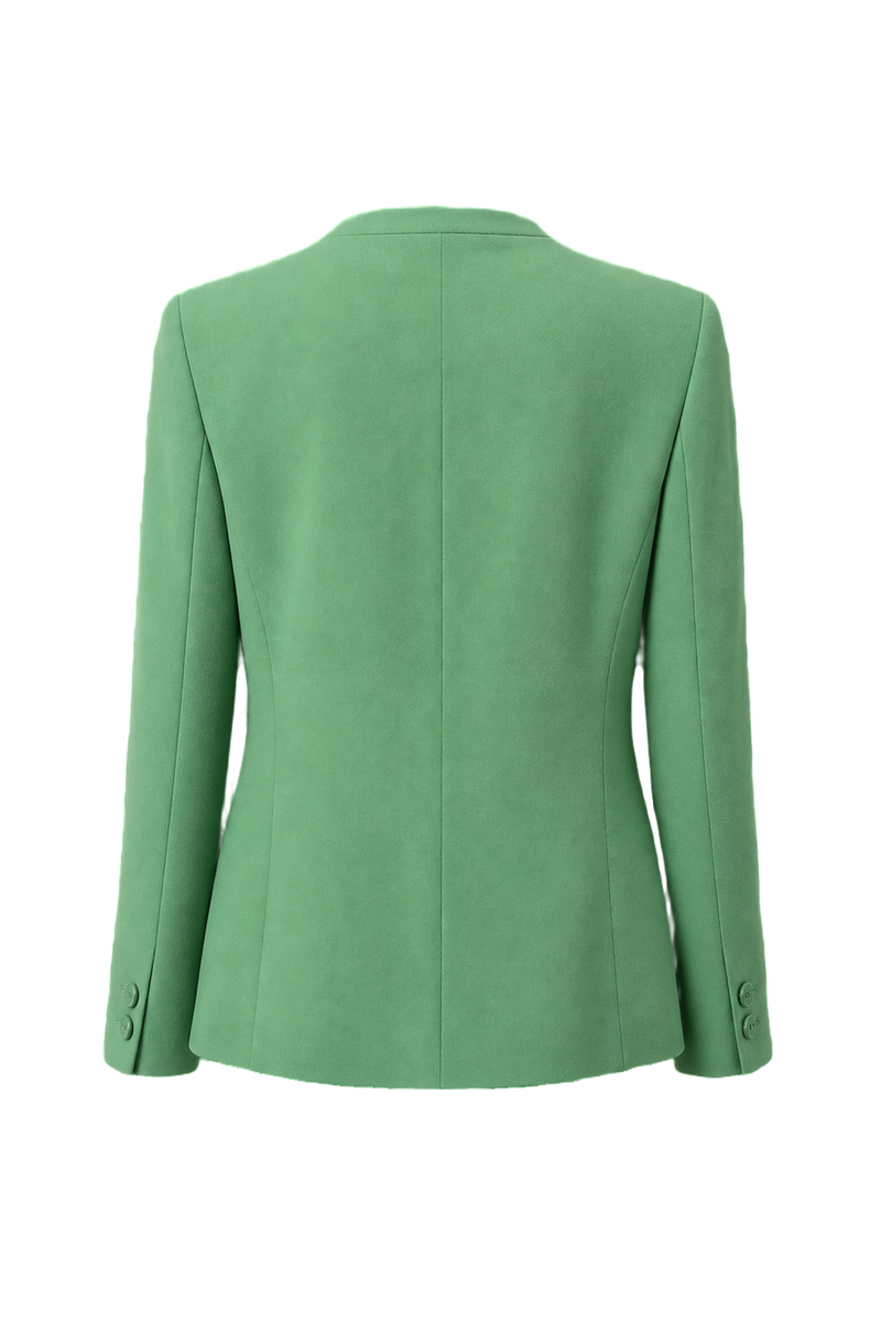 1980s Mint Green Polyester Blazer - Back View