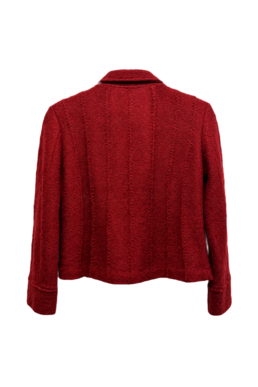 1980s Deep Burgundy Wool Blend Jacket - Back View