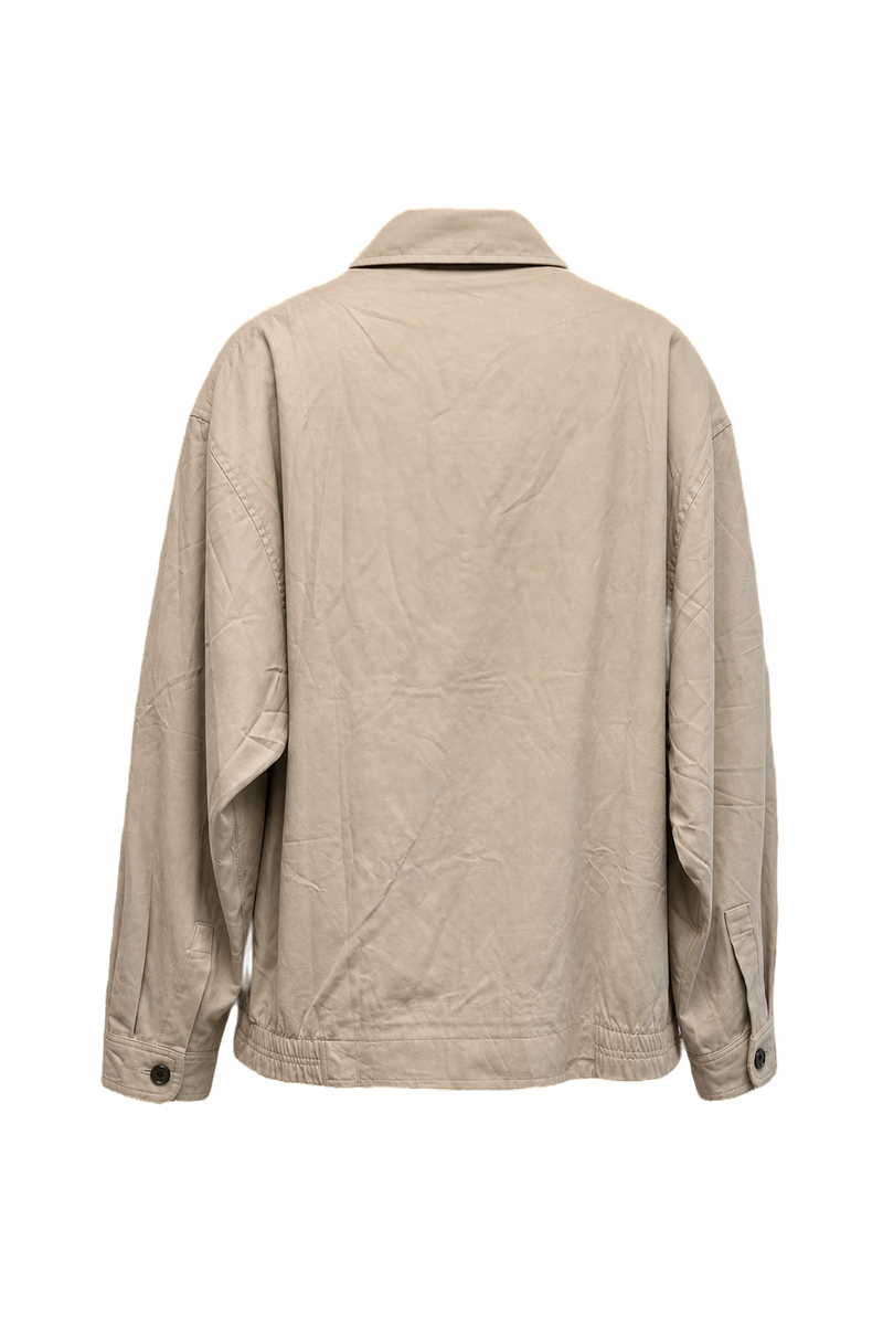 1980s Beige Nylon Jacket - Back View