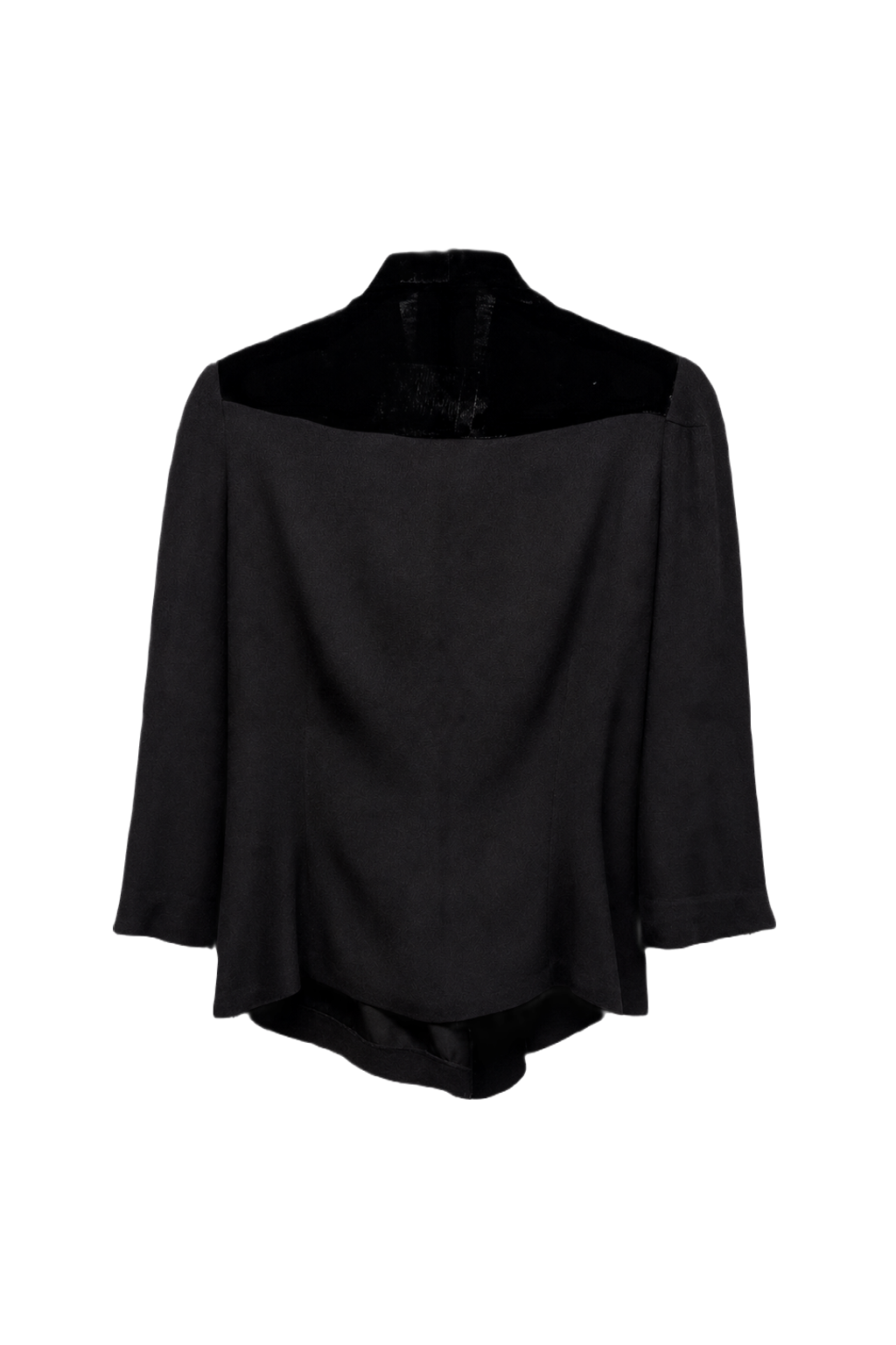 1960s Black Polyester Blazer - Back View