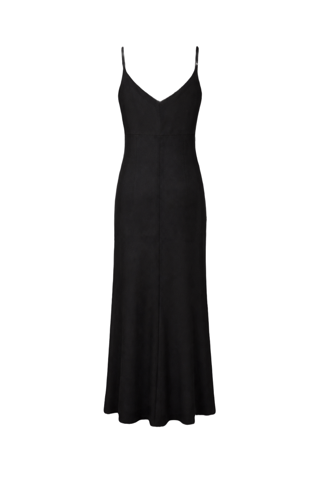 1990s Black Polyester Maxi Dress - Back View