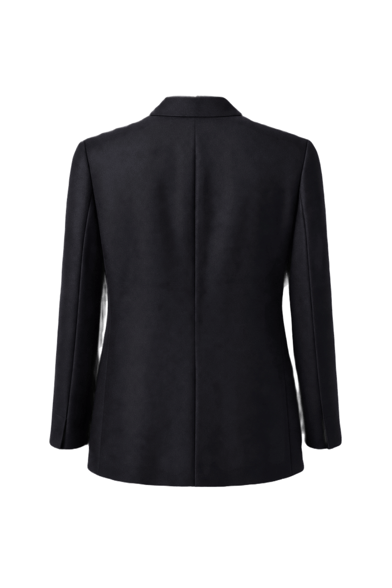 1990s Black Wool Blend Blazer - Back View