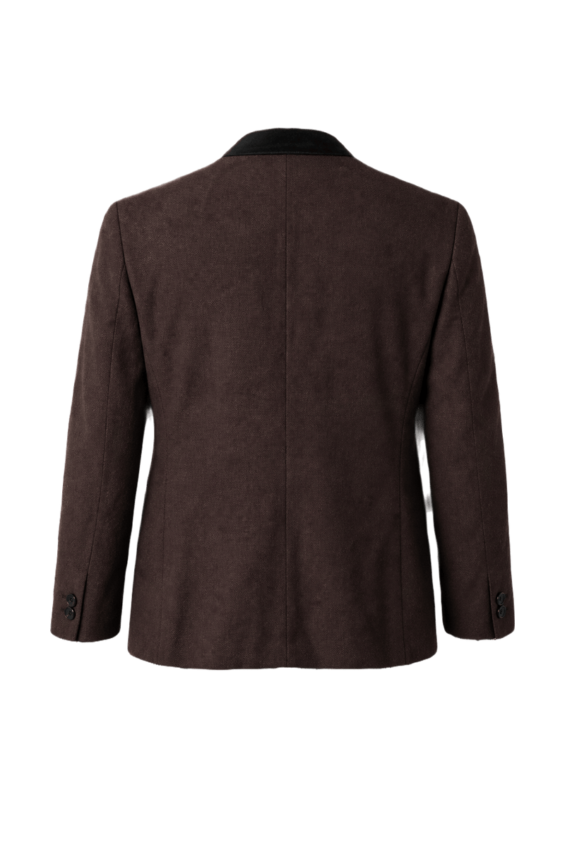 1980s Dark Brown Wool Blend Blazer - Back View