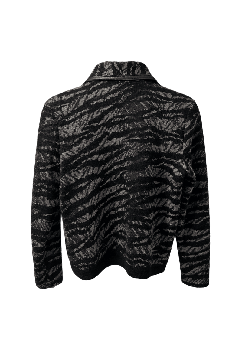 1990s Black Wool Blend Jacket - Back View