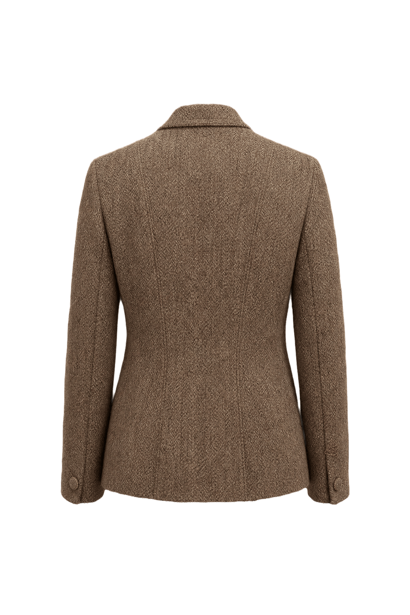 1940s Brown Wool Blazer - Back View