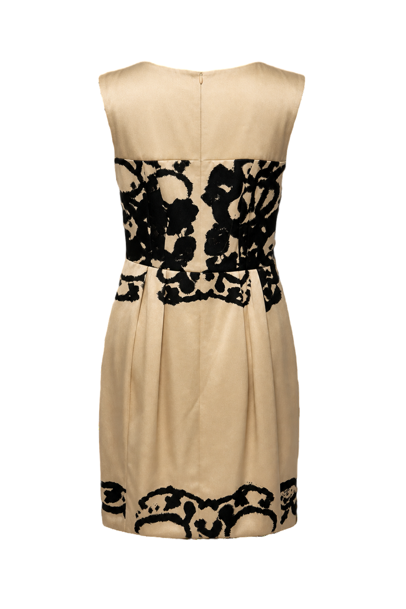 1980s Cream Satin Dress - Back View