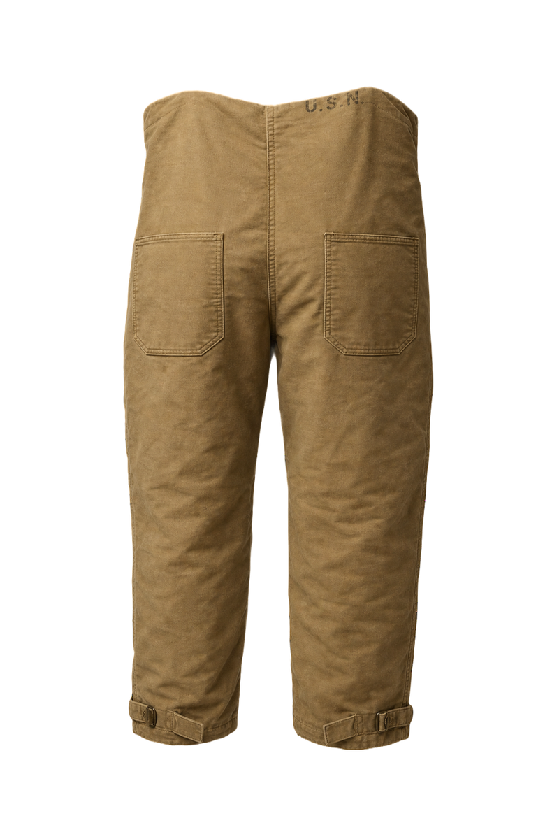 1940s Khaki Cotton Trousers - Back View