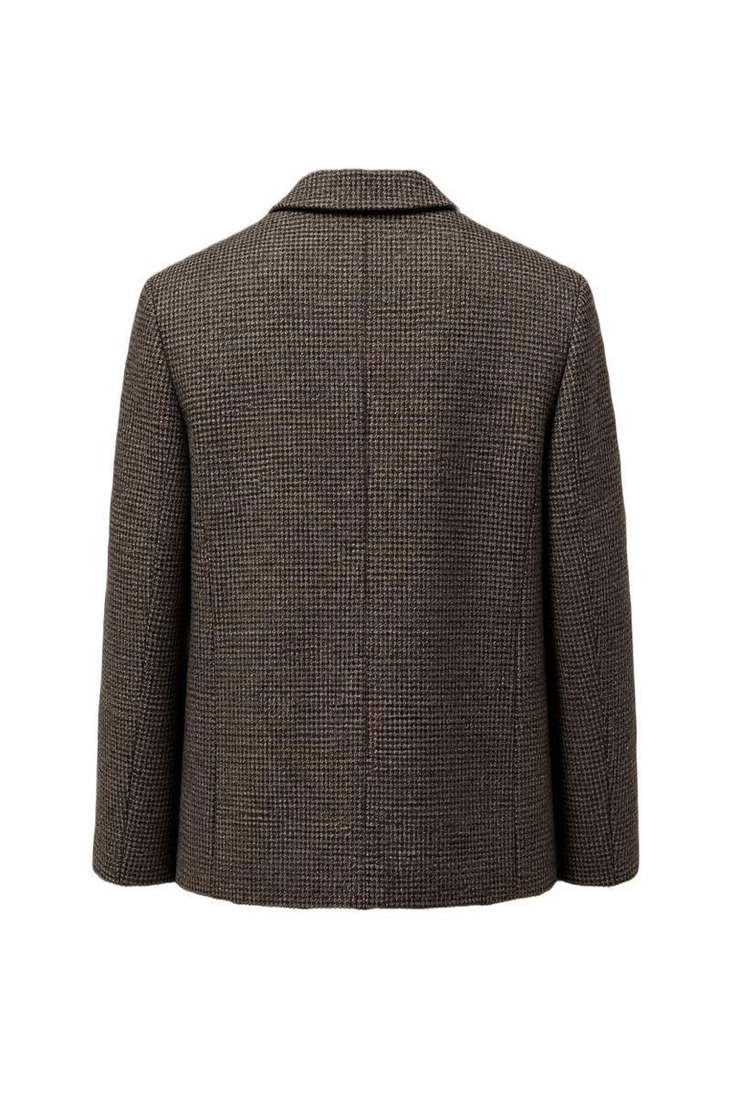 1980s Grey Wool Blend Blazer - Back View