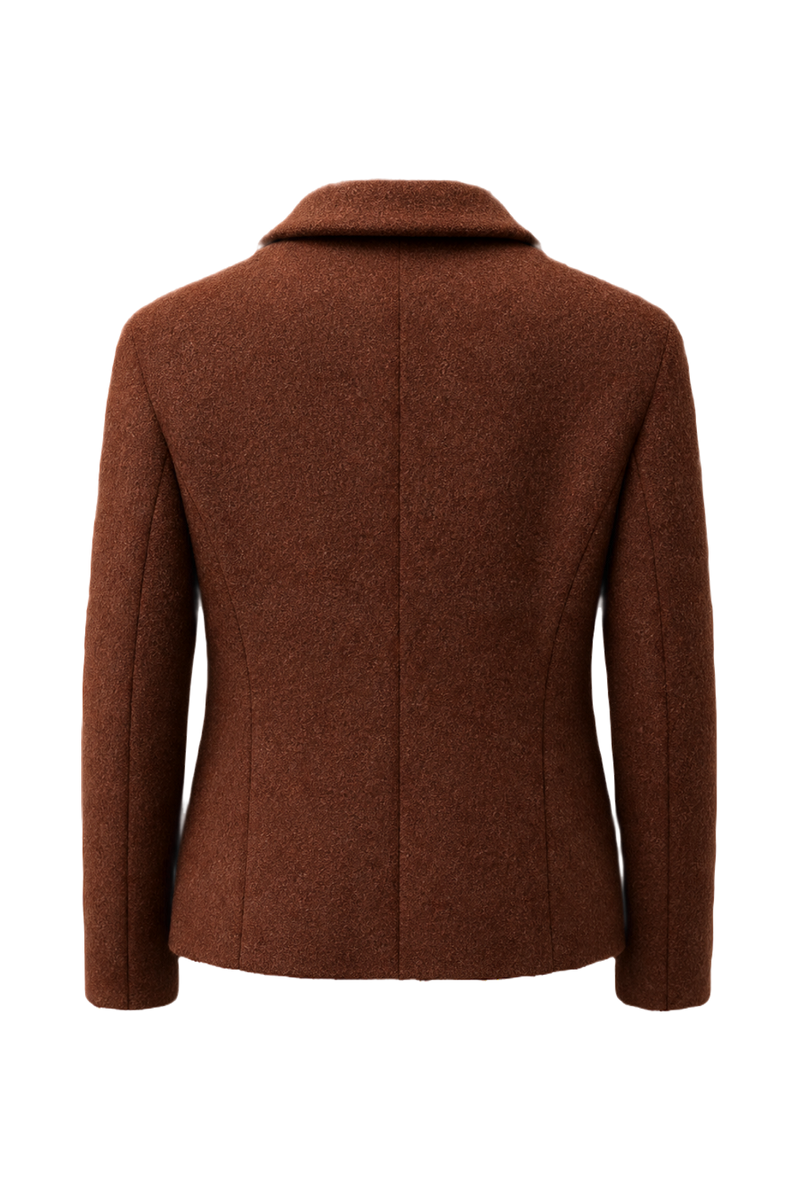 1980s Rust Wool Blazer - Back View