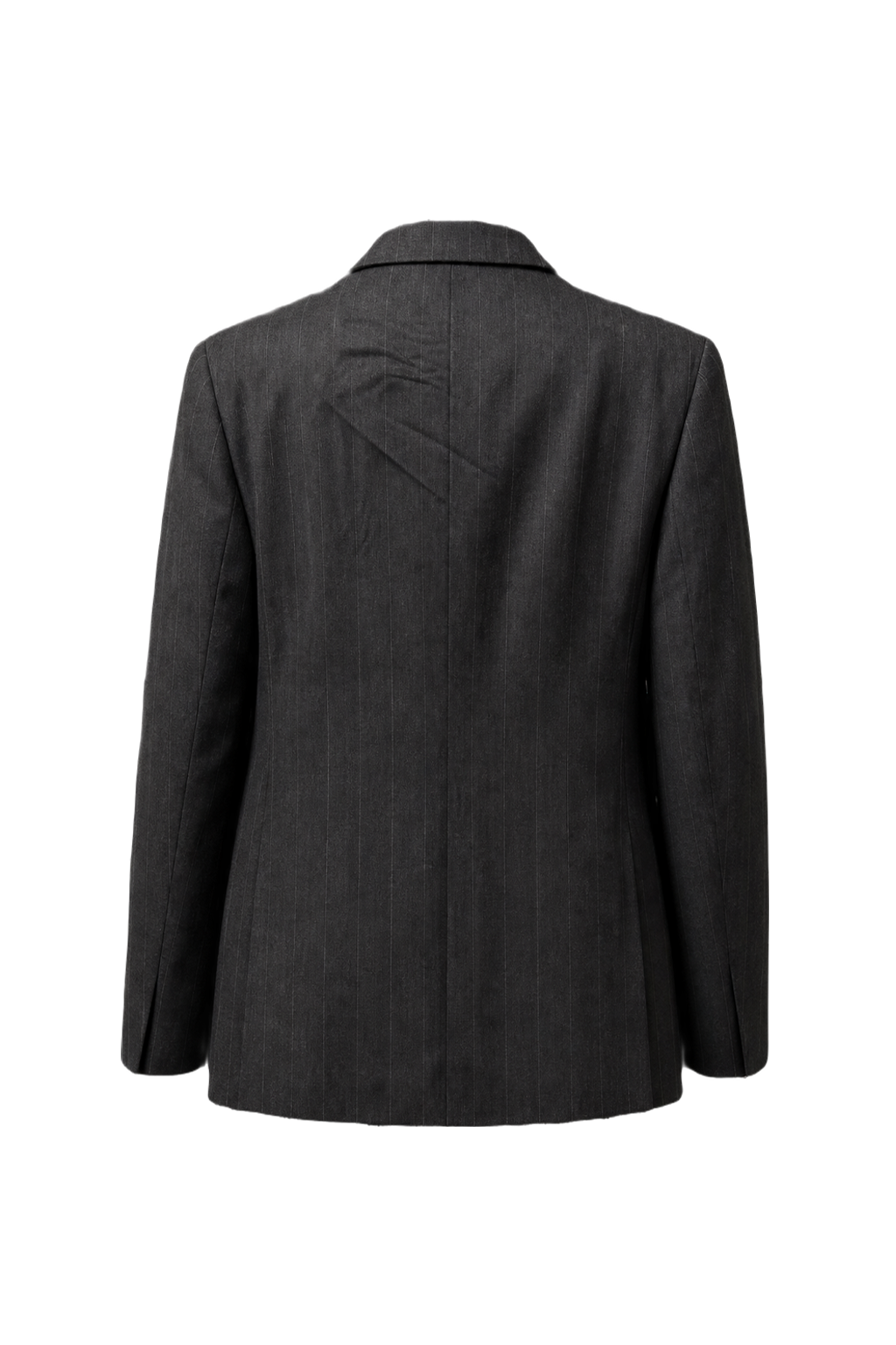 1980s Dark Grey Wool Blazer - Back View