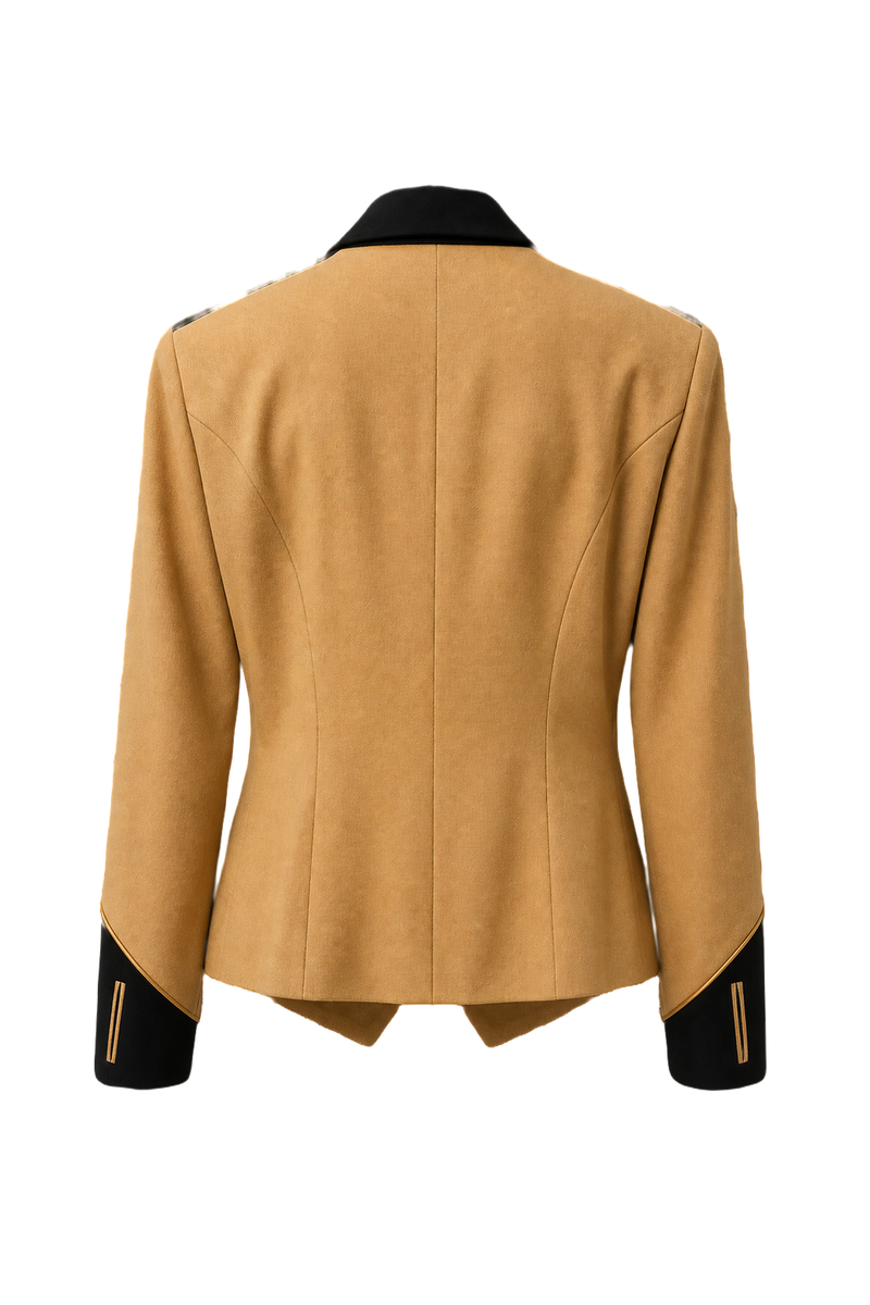 1980s Cream Wool Blend Blazer - Back View