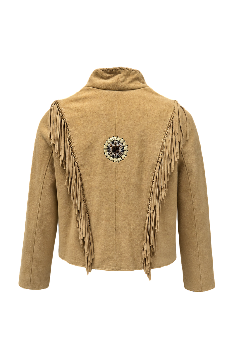 1970s Beige Suede Jacket - Back View