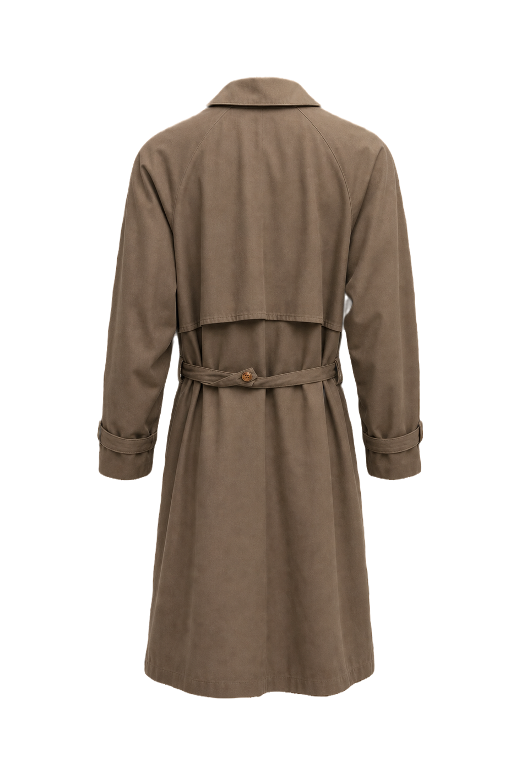 1980s Beige Cotton Blend Coat - Back View