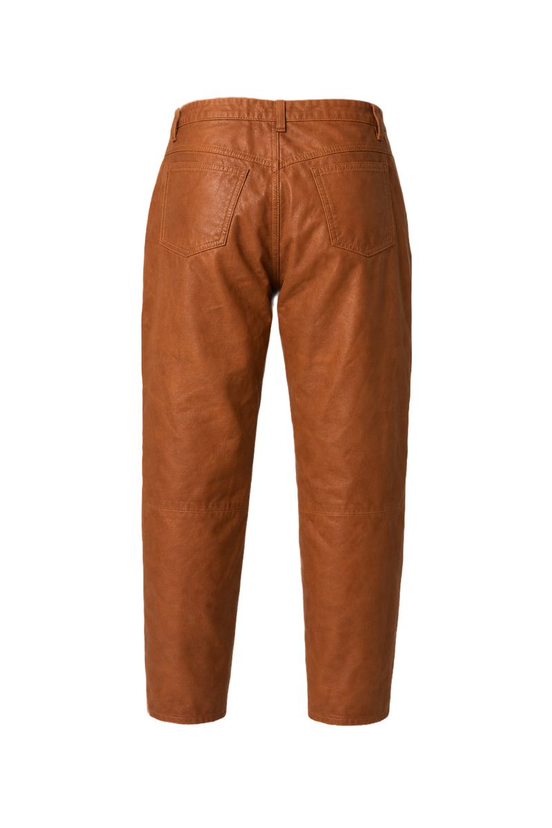 1990s Caramel Brown Cotton Pants - Back View
