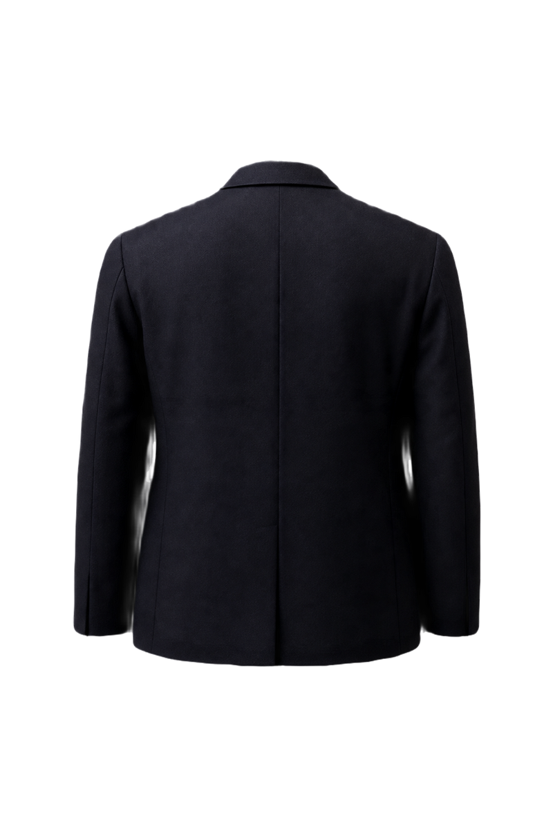 1990s Black Wool Blend Blazer - Back View