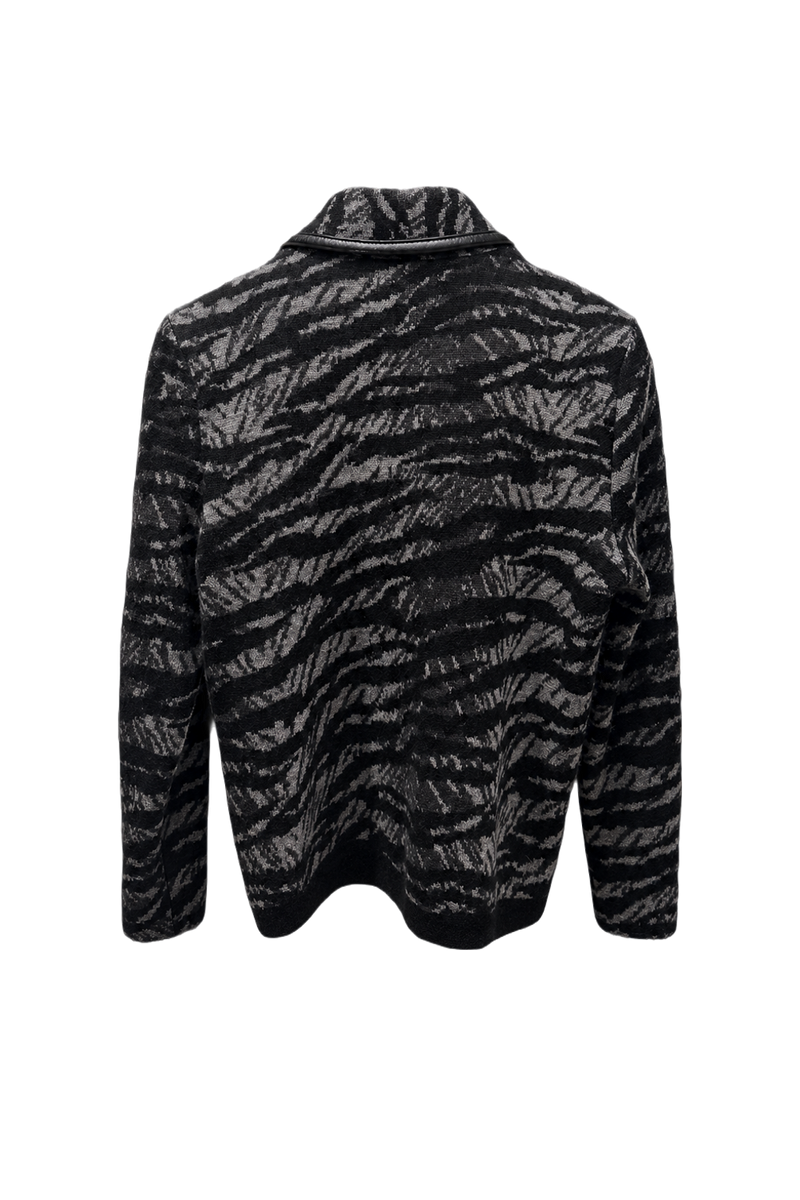 1990s Black Wool Blend Jacket - Back View