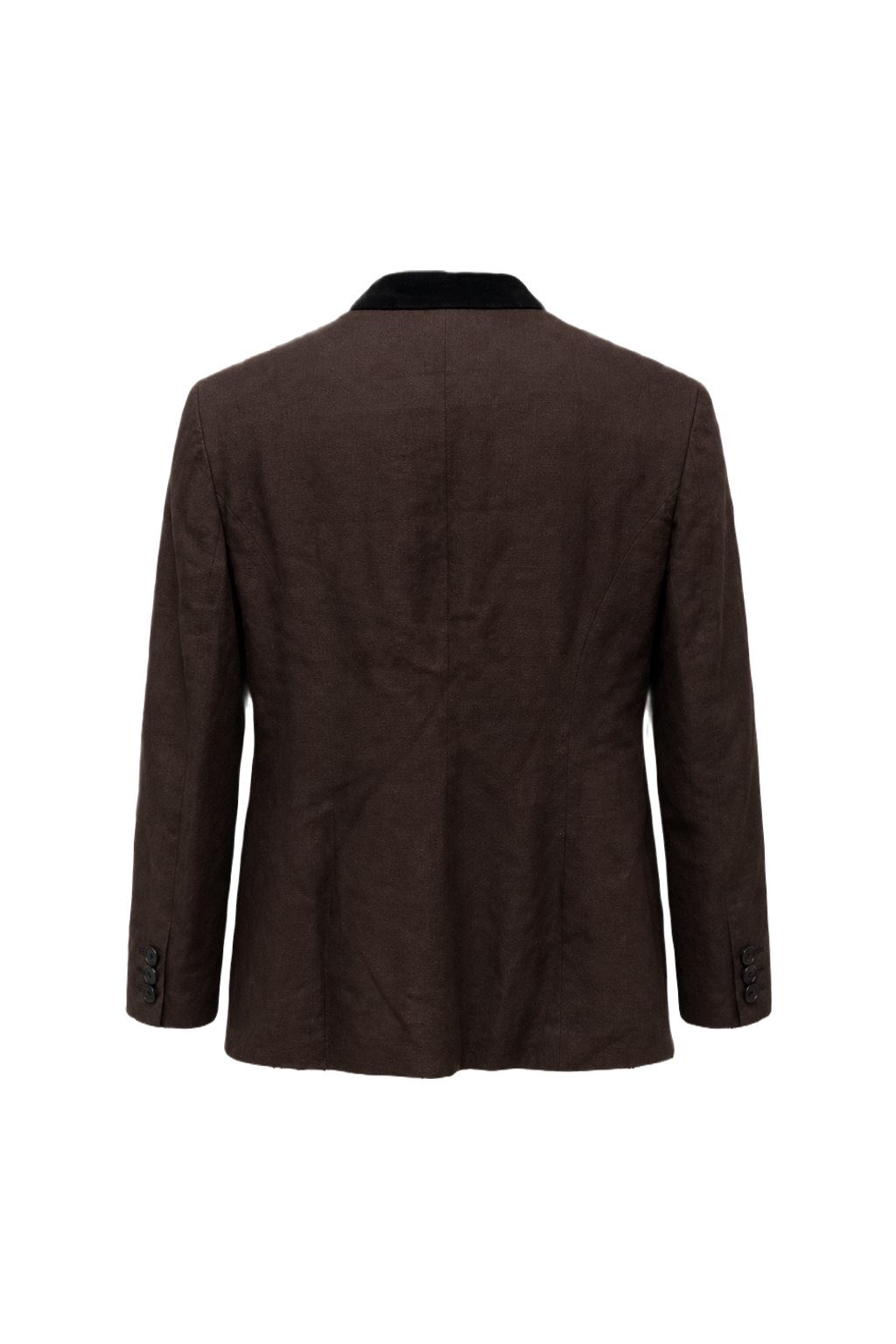 1980s Dark Brown Wool Blend Blazer - Back View