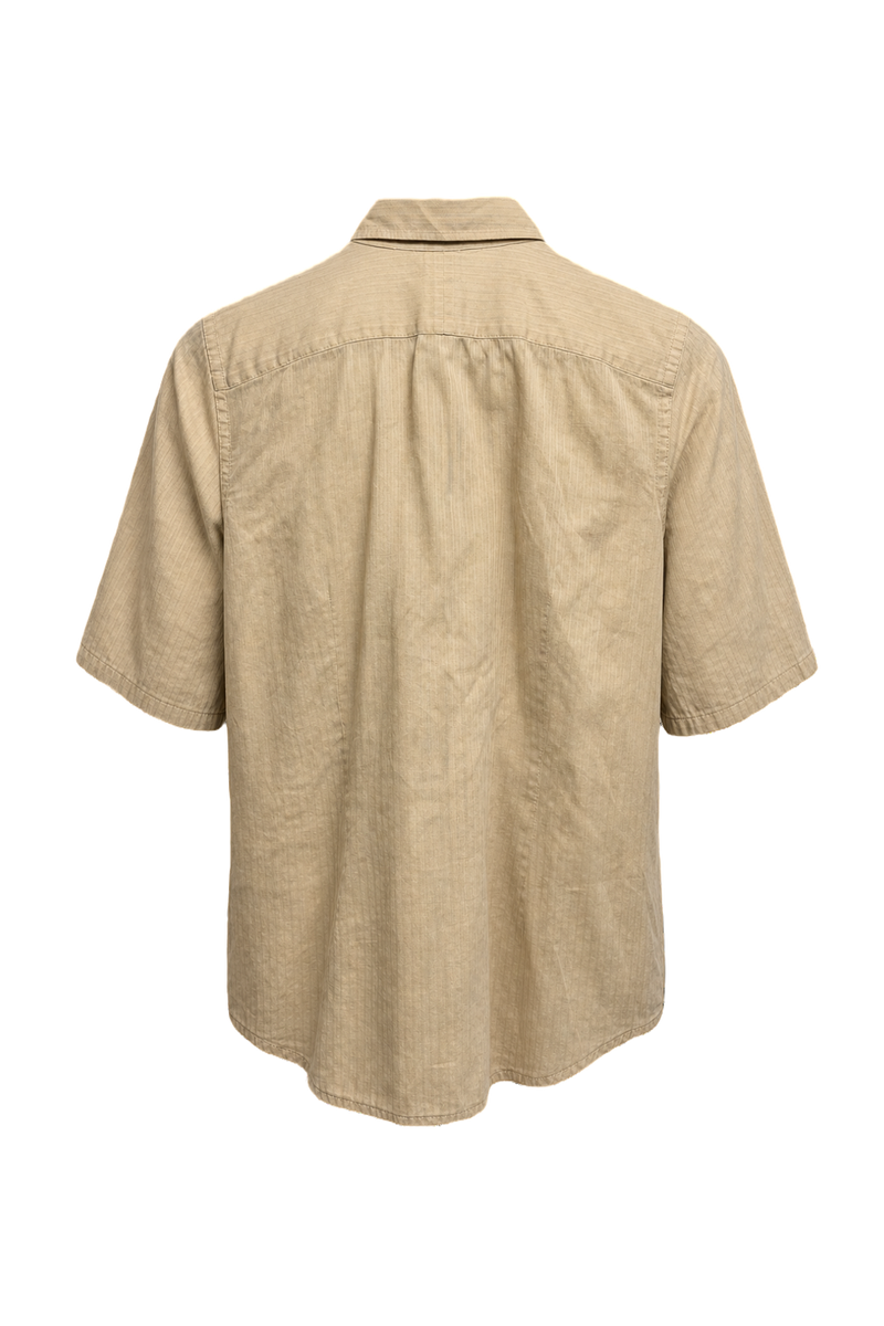 1980s Beige Cotton Shirt - Back View
