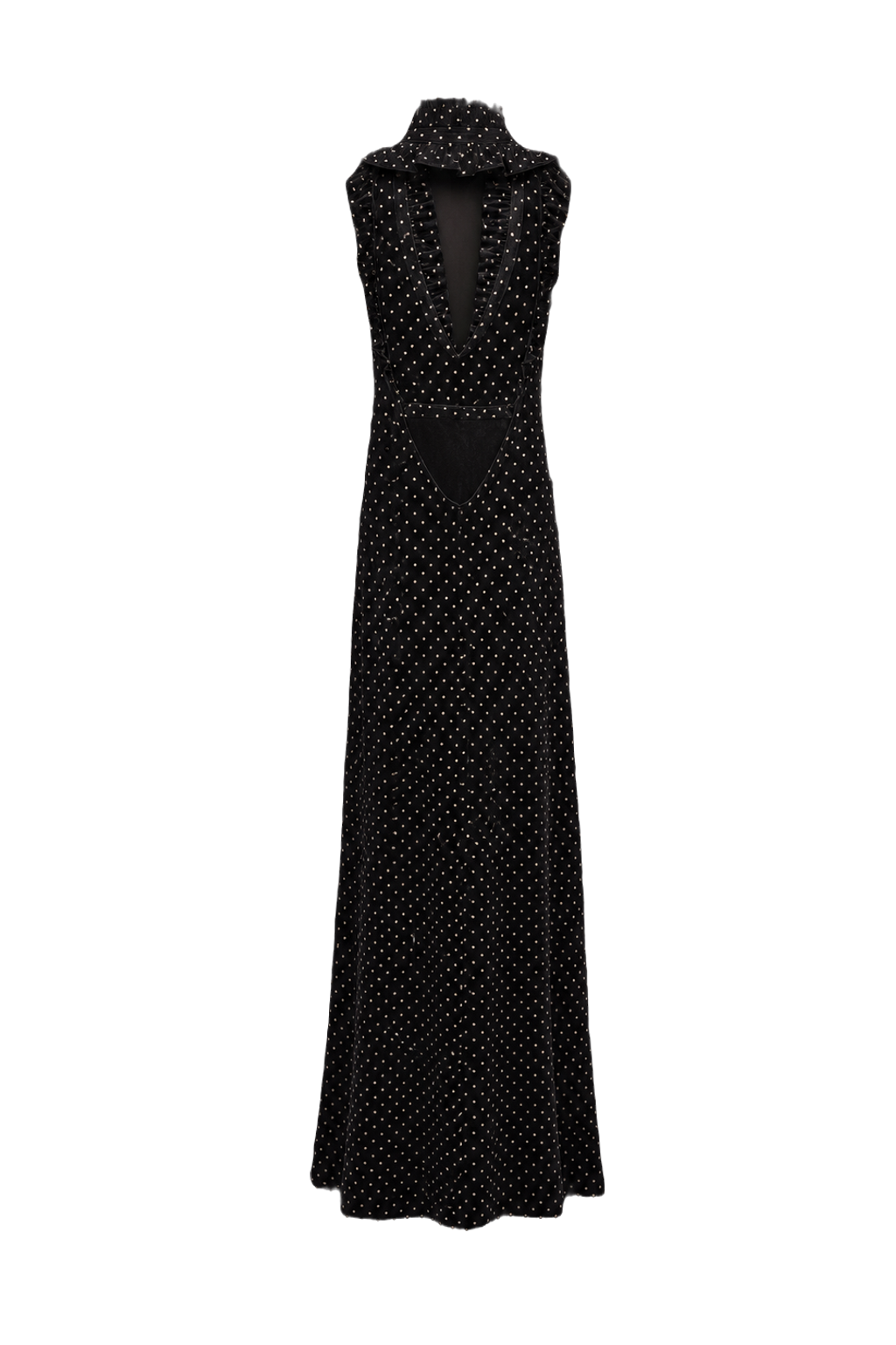 1990s Black Velvet Maxi Dress - Back View