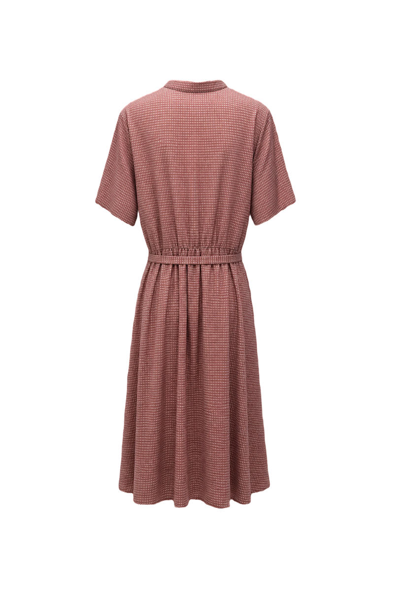 1960s Dusty Rose Pink Cotton Blend Dress - Back View