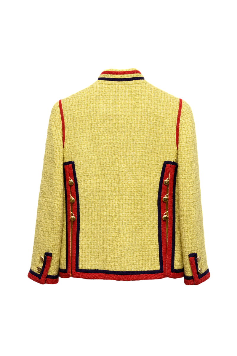 1980s Yellow Wool Blend Jacket - Back View