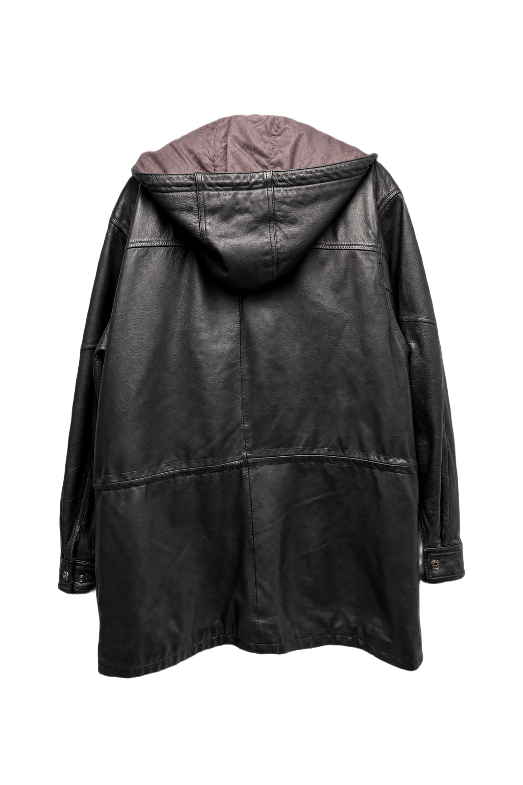 1990s Black Leather Jacket - Back View
